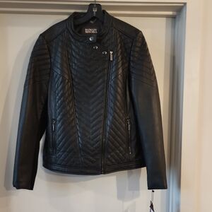 Badgley Mischka Black 100% Leather Jacket
